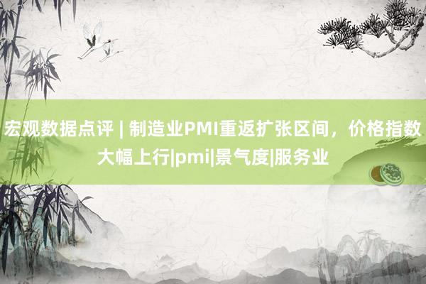 宏观数据点评 | 制造业PMI重返扩张区间，价格指数大幅上行|pmi|景气度|服务业