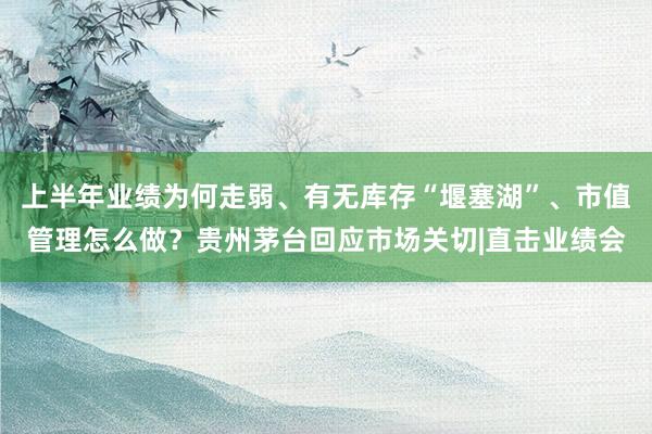 上半年业绩为何走弱、有无库存“堰塞湖”、市值管理怎么做？贵州茅台回应市场关切|直击业绩会