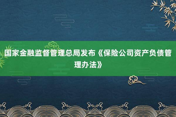 国家金融监督管理总局发布《保险公司资产负债管理办法》