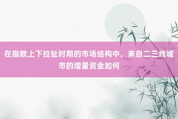 在指数上下拉扯时期的市场结构中，来自二三线城市的增量资金如何