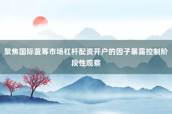 聚焦国际蓝筹市场杠杆配资开户的因子暴露控制阶段性观察