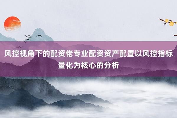 风控视角下的配资佬专业配资资产配置以风控指标量化为核心的分析
