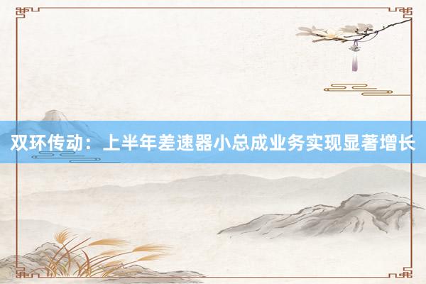 双环传动：上半年差速器小总成业务实现显著增长
