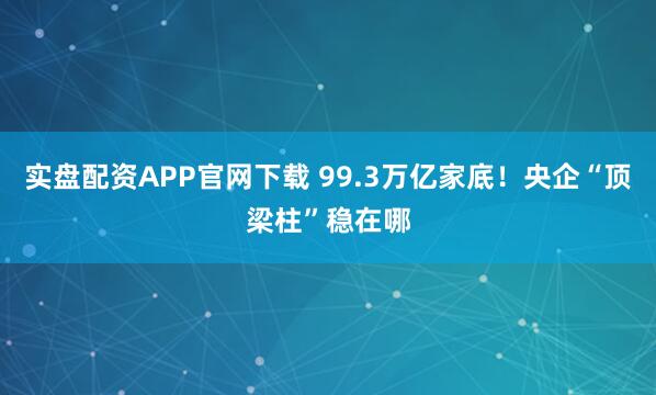 实盘配资APP官网下载 99.3万亿家底！央企“顶梁柱”稳在哪