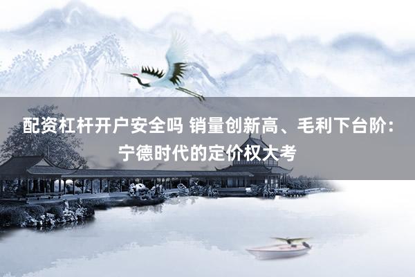 配资杠杆开户安全吗 销量创新高、毛利下台阶:宁德时代的定价权大考